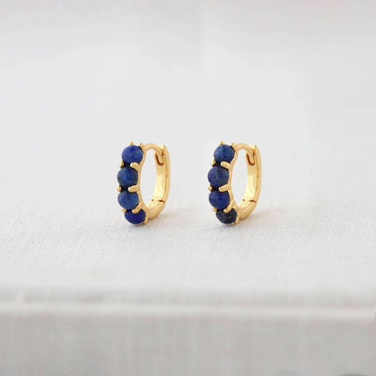 Women's Lapis Huggie Hoop Earrings
