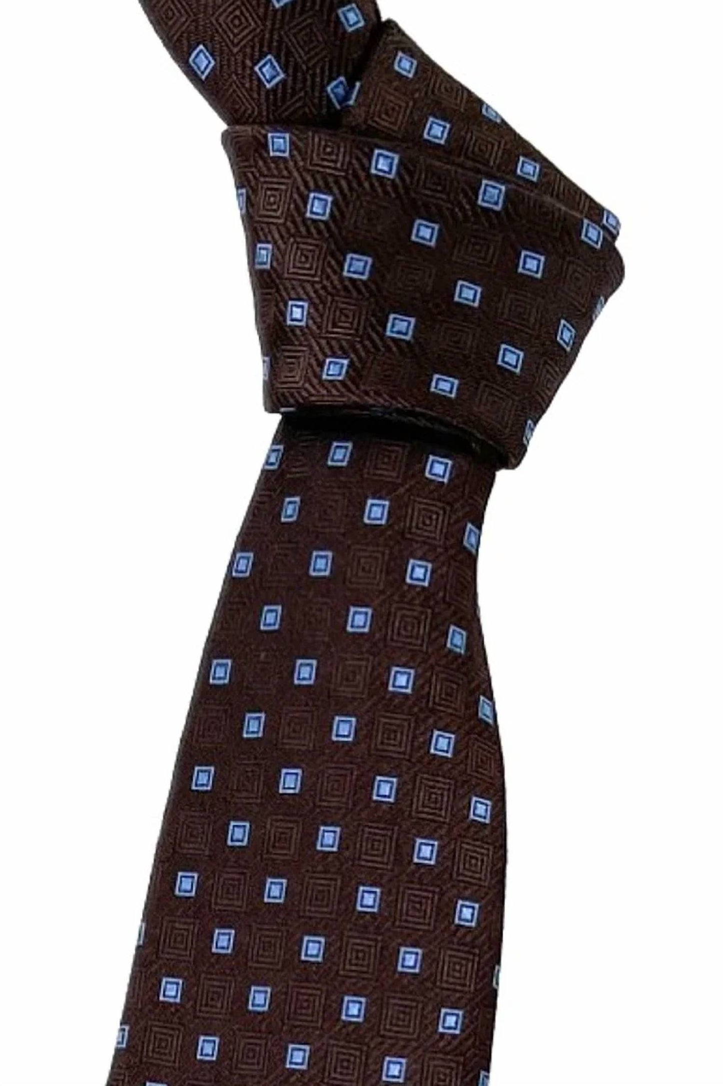 Men's Geometric 'seven Fold' Woven Silk Tie