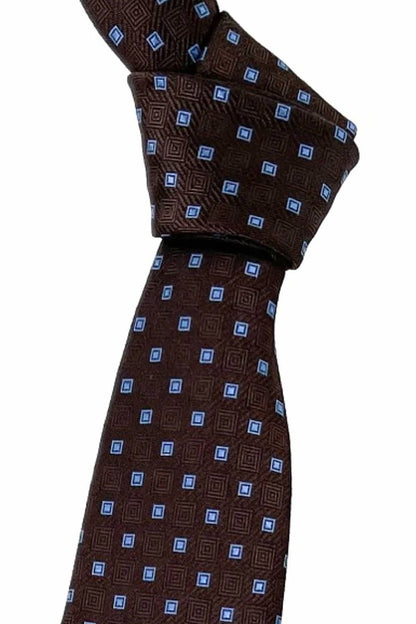 Men's Geometric 'seven Fold' Woven Silk Tie