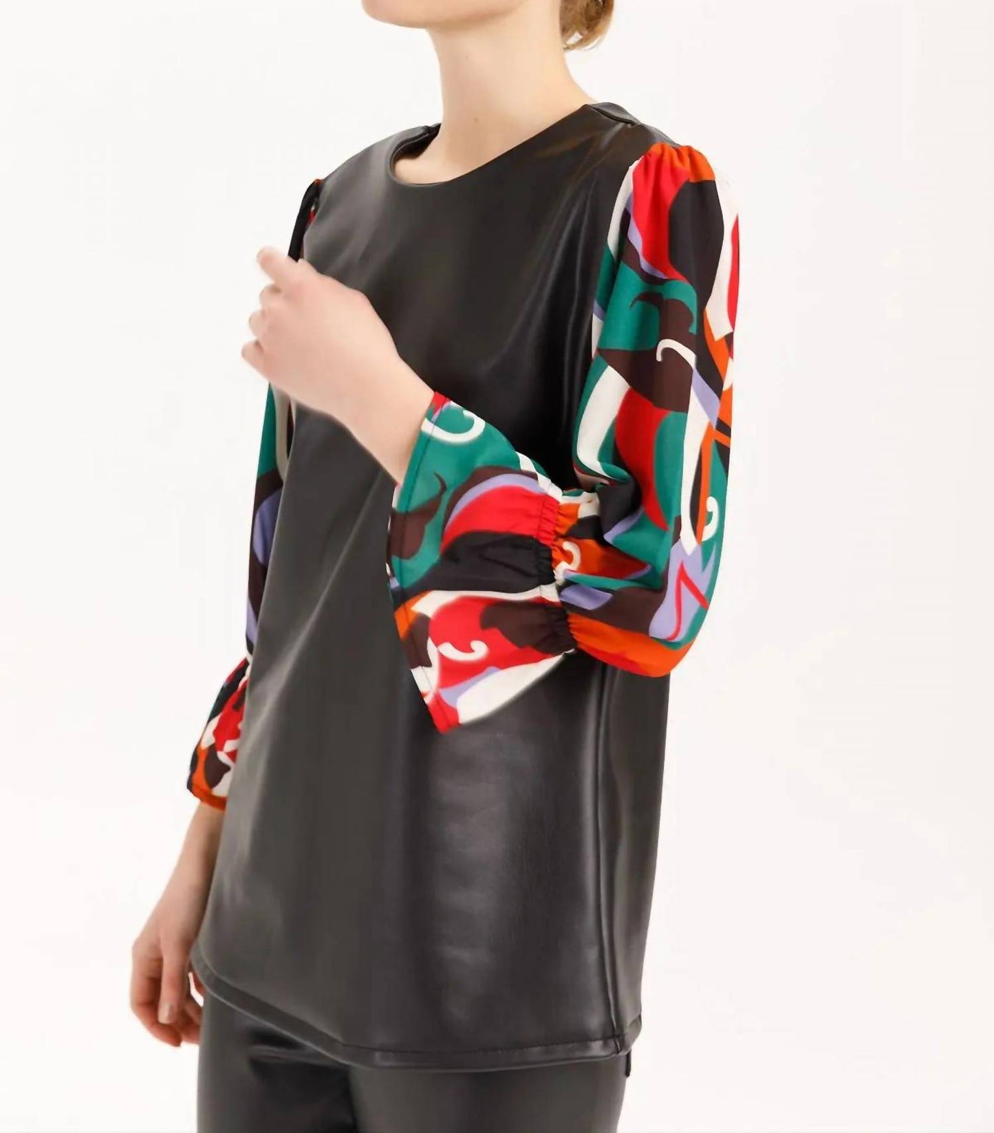 Trey Leather Tulip Cuffs Top
