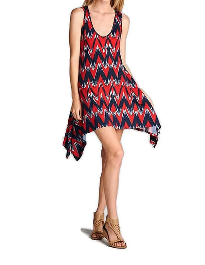 Emerald Fashion - Brush Stroke Chevron Tank Dress - Rack Hunt