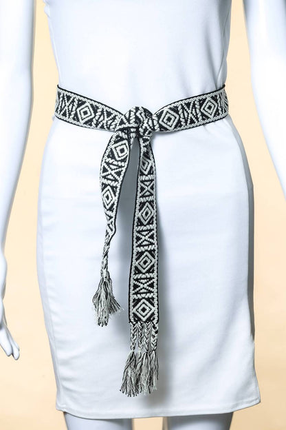 Women's Boho Pattern Embroidered Braided Belt