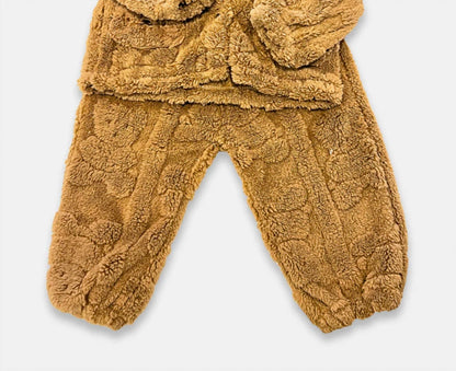 Kid's Two-piece Bear Cozy Plush Pant Set