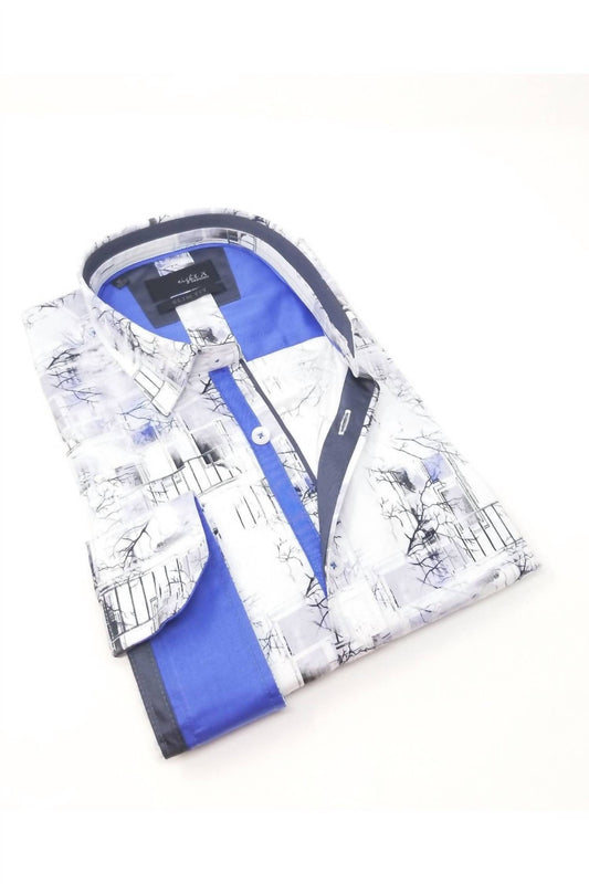 Long Sleeve Button Down Shirt With Branches Design
