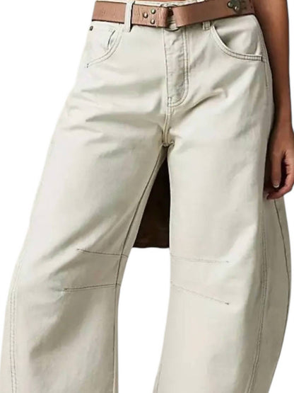 Women's Mid Rise Loose Barrel Jeans