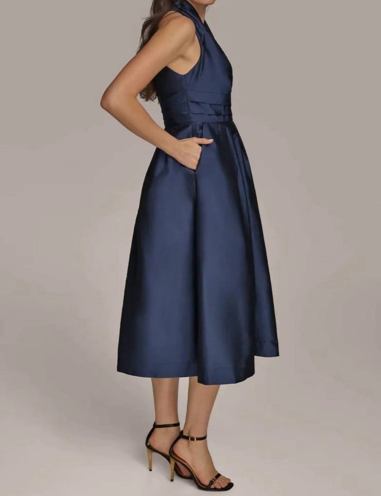 V-neck Midi Cocktail Dress