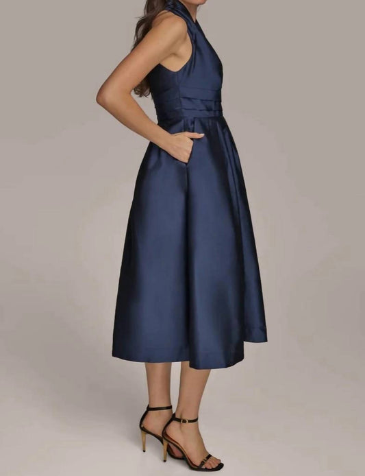 V-neck Midi Cocktail Dress