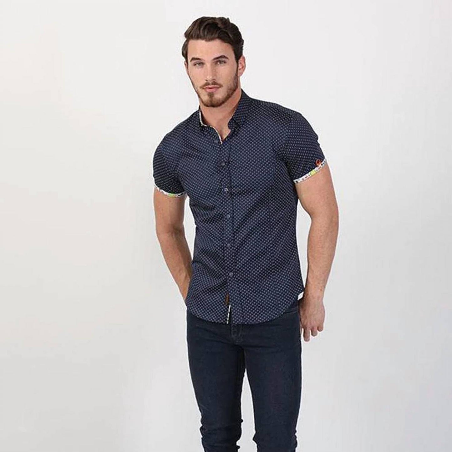 Dot Print Short Sleeve Shirt