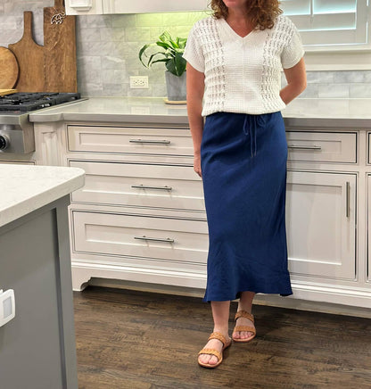 Aix Linen Midi Skirt