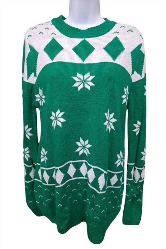 Tres Chic - Women's Snowflakes Diamonds Sweater - Rack Hunt -