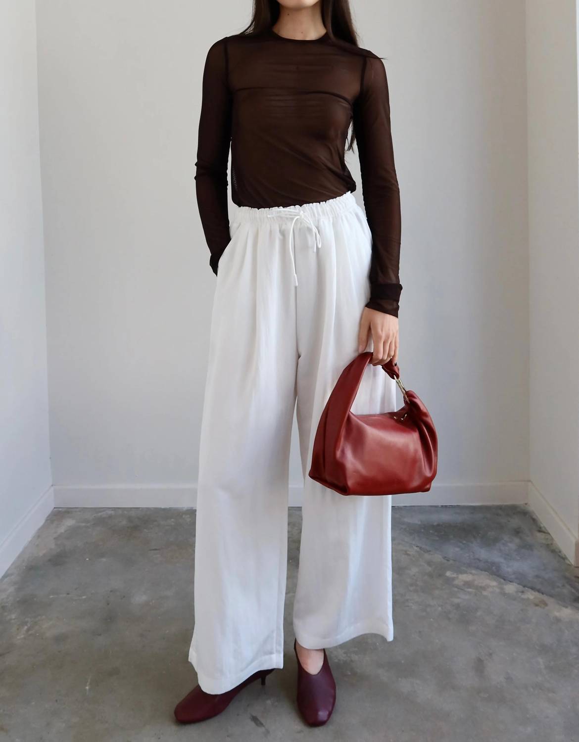 Cotton Nylon Drawstring Pants