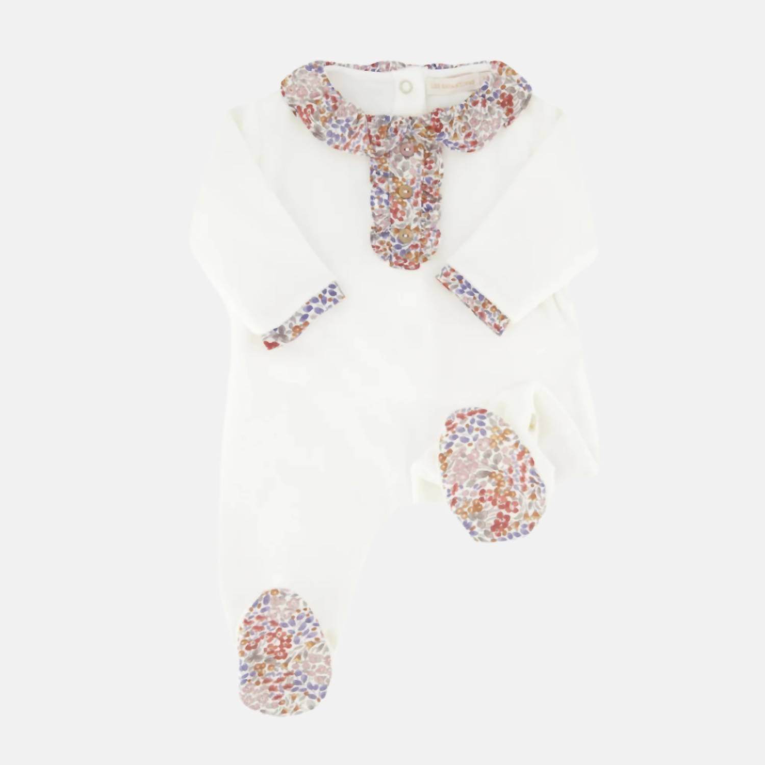 Les Enfantines Paris - Smooth Liberty Collar Velvet Footie - Rack Hunt -