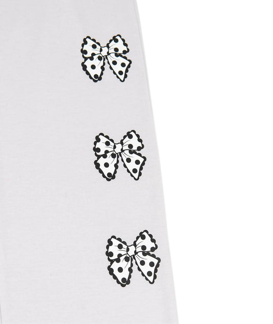 Girl's Polka Dot Bow Trio Wide Leg Sweatpants