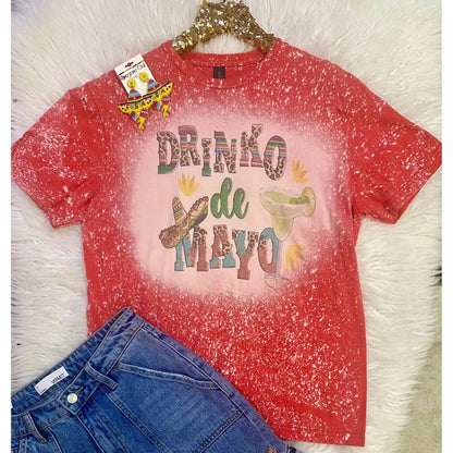 Women's Drinko De Mayo Bleached Graphic Tee