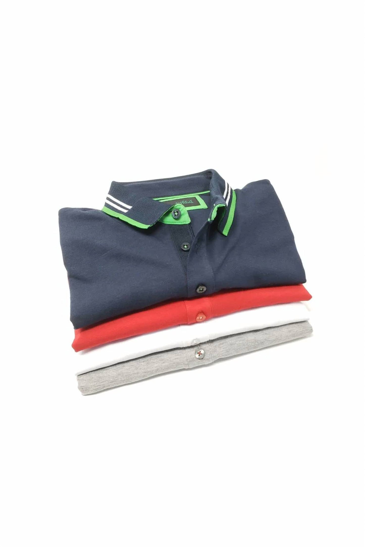 Polo With White And Green Trim
