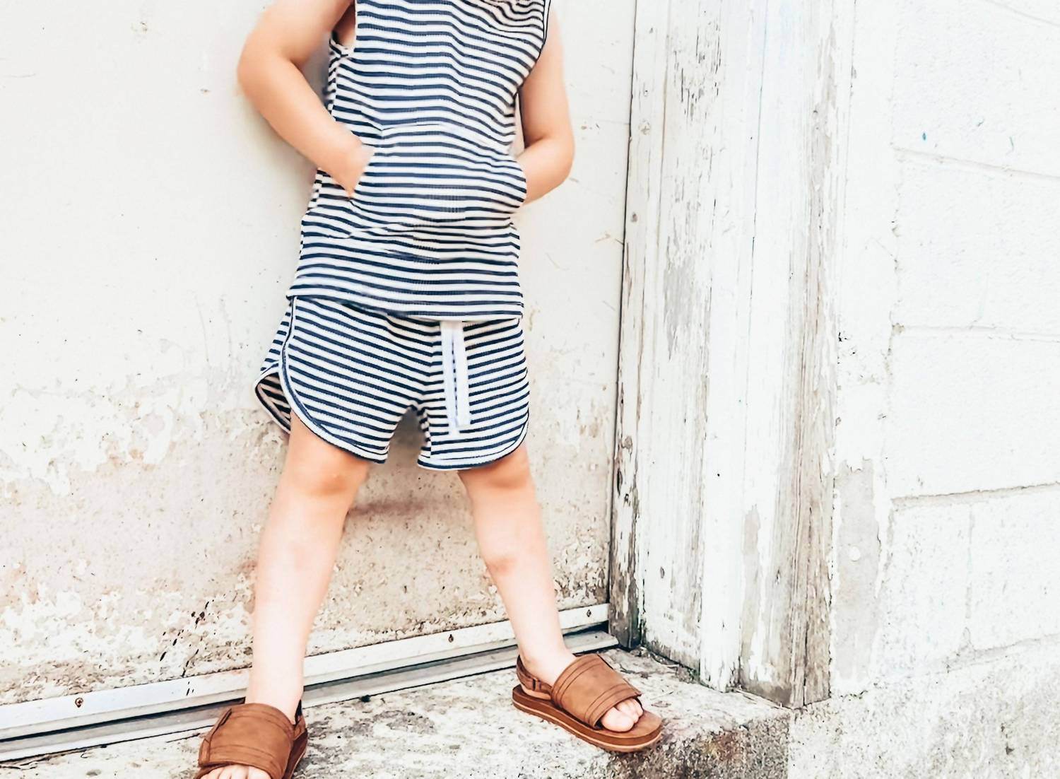 Cool Beanz - Seaside Waffle Shorts Set - Rack Hunt -