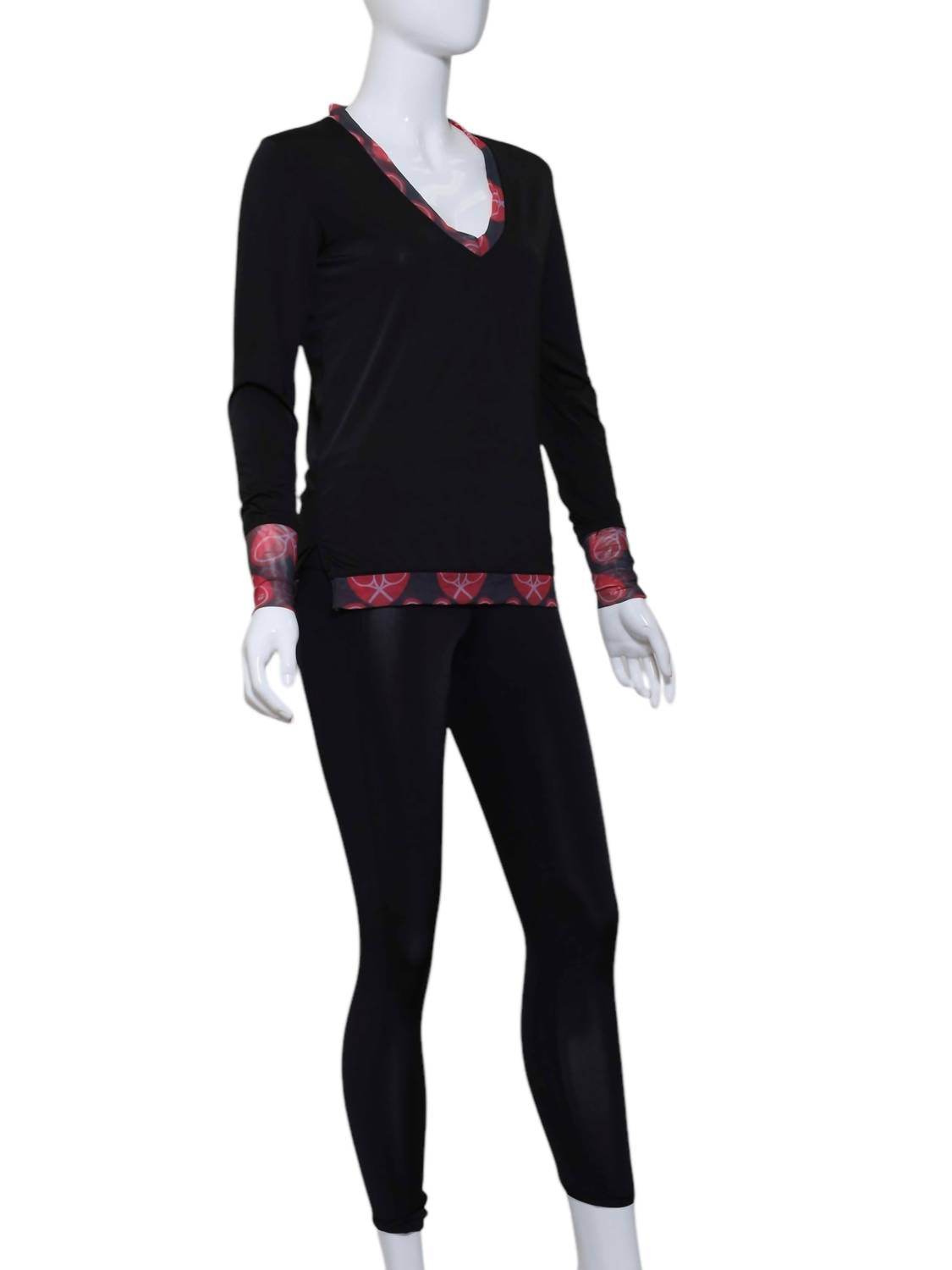 Love Love Tennis - Women's Long Sleeve Heart Very Vee Tee - Rack Hunt