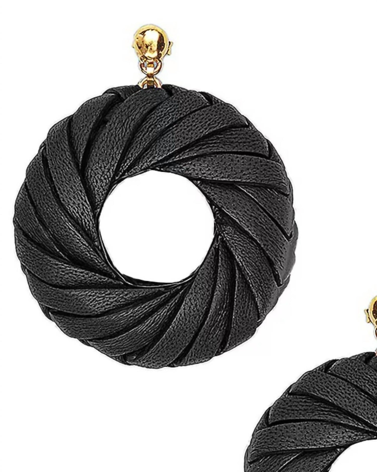 Women's Leather Circle Earrings