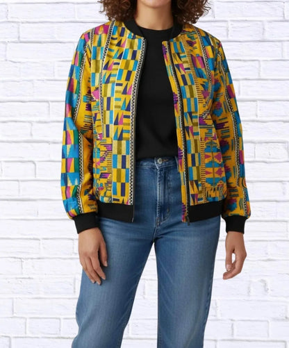 Diva USA - Maddy Traditional Bomber Printed Ethnic Jacket - Rack Hunt