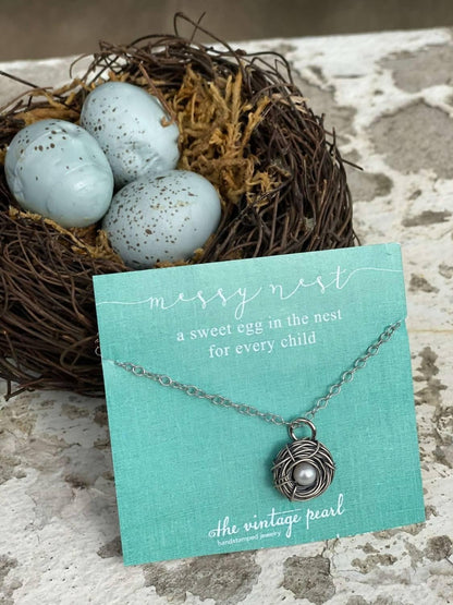 The Vintage Pearl - Women's Hand-stamped Messy Nest Necklace - Rack Hunt