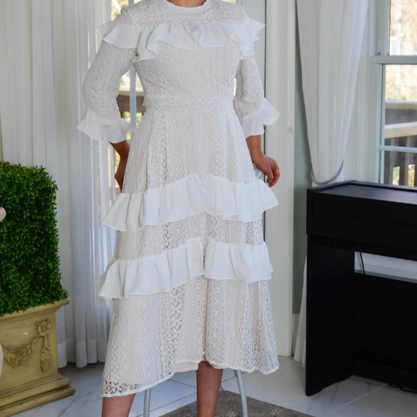 Esteem Couture - Adele Layered Eyelet Lace Skirt - Rack Hunt -