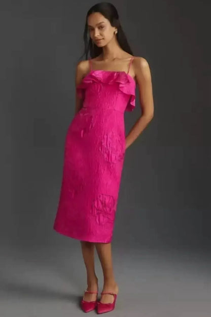 ML Monique Lhuillier - Women's Cynthia Jacquard Midi Dress - Rack Hunt