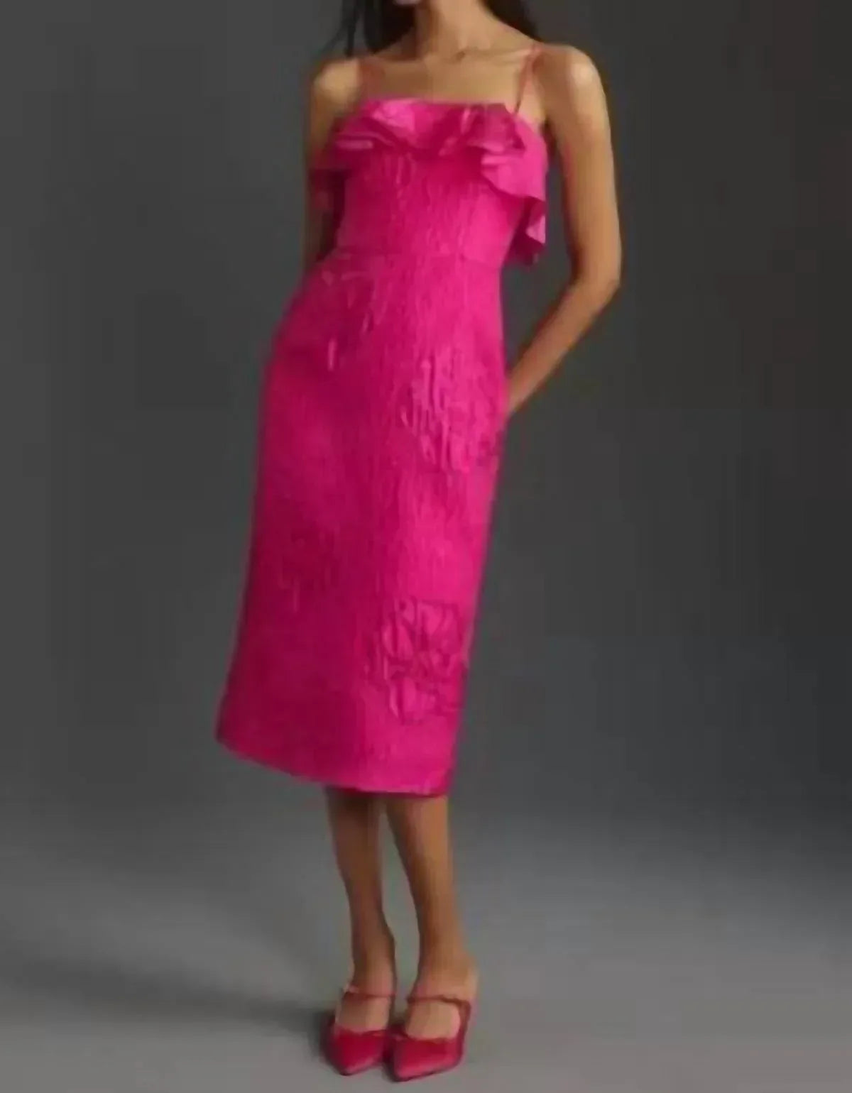 ML Monique Lhuillier - Women's Cynthia Jacquard Midi Dress - Rack Hunt