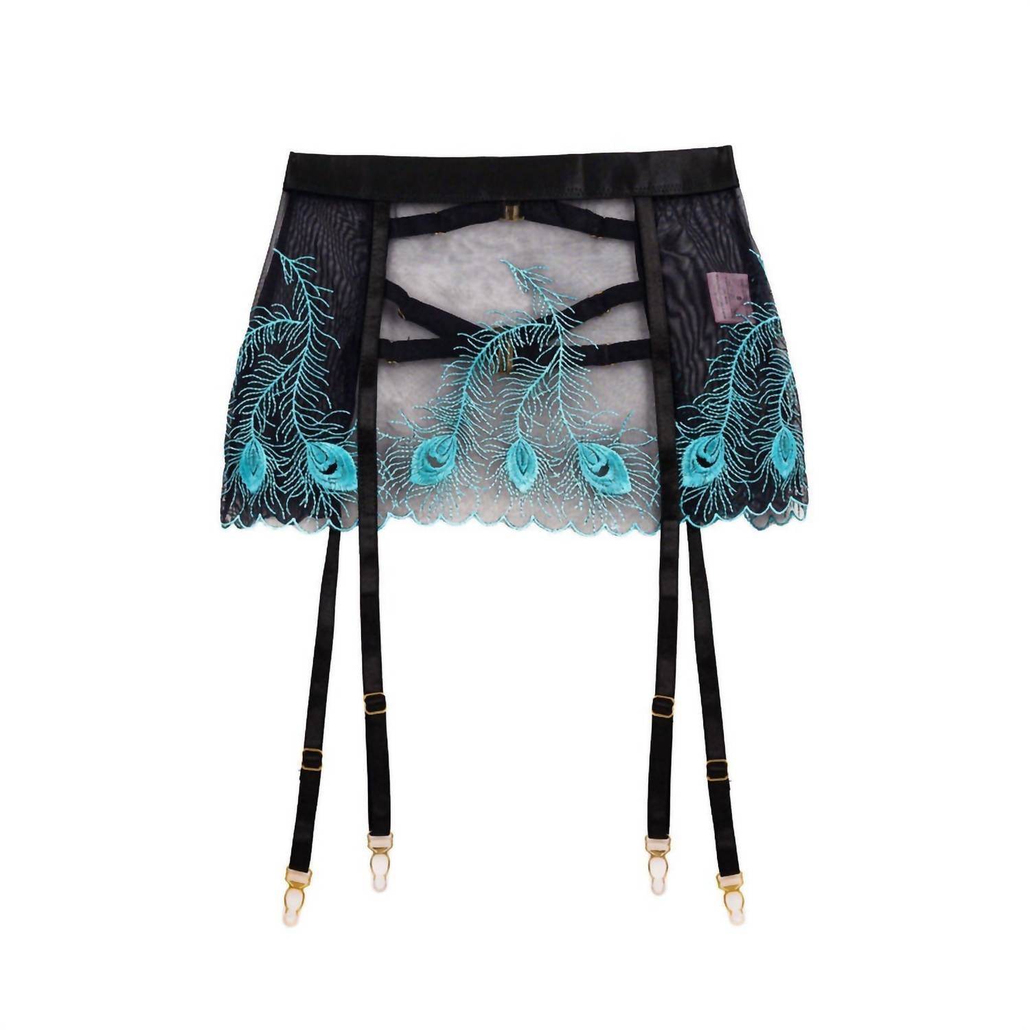 Empress Mimi - Majestic Peacock Suspender Belt - Rack Hunt -