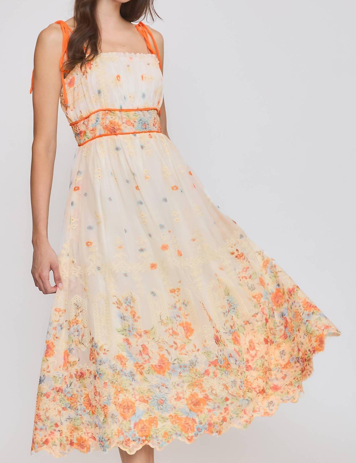 Floral Embroidered Midi Dress