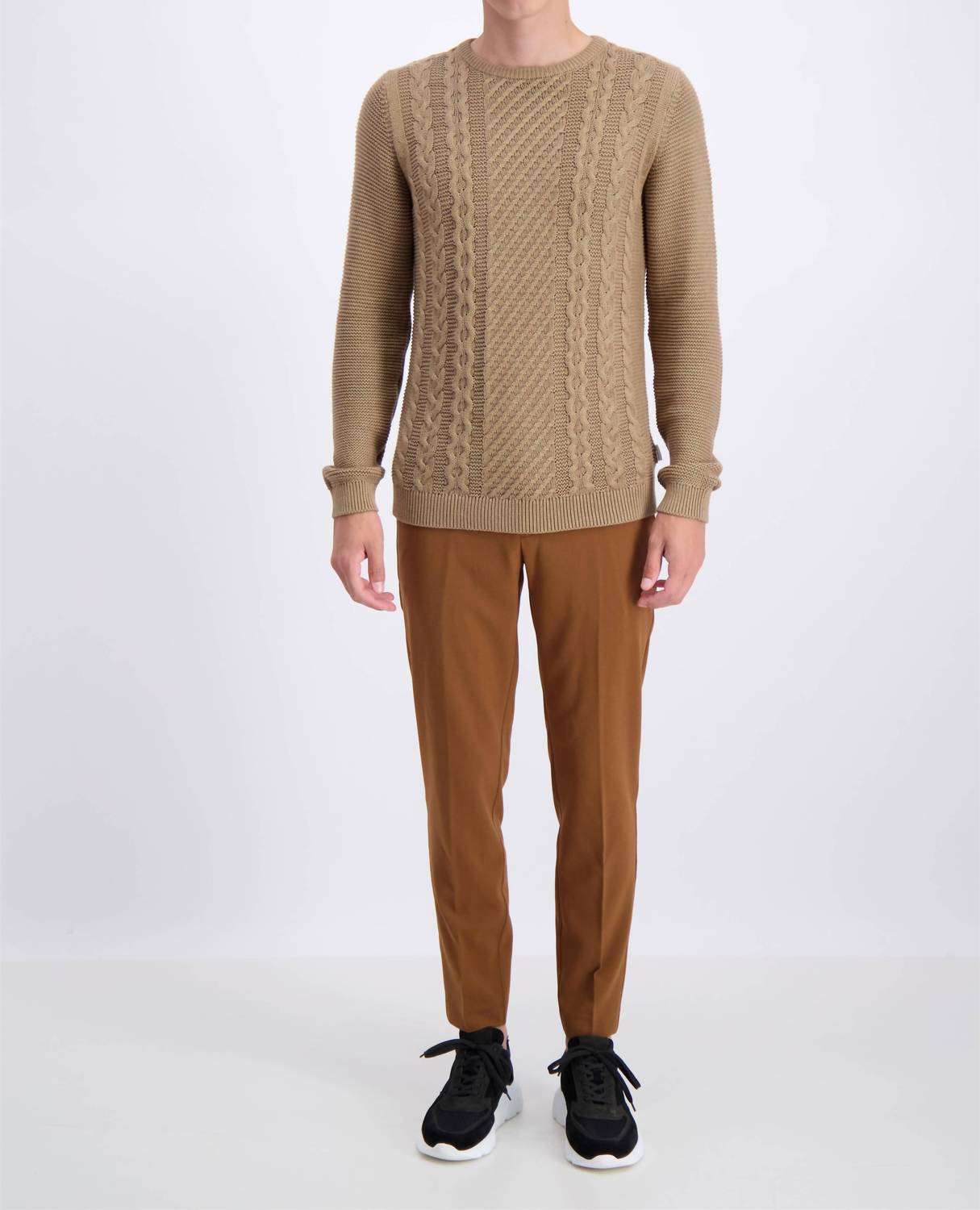 Cable Knit Style Cotton Sweater
