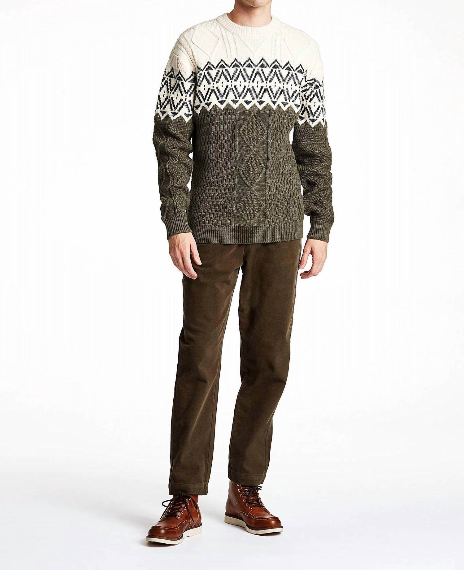 Lindbergh - Two Color Yolk Cable Knit Sweater - Rack Hunt -