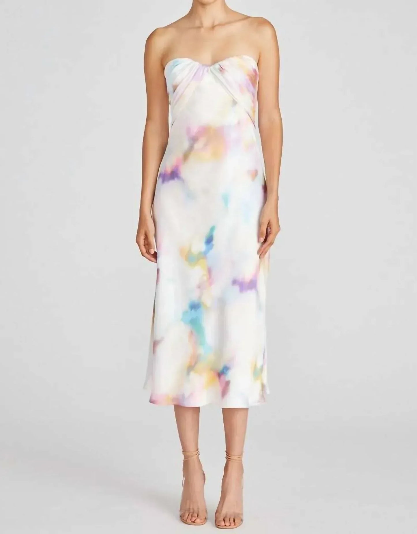 ML Monique Lhuillier - Women's Annika Satin Midi Dress - Rack Hunt