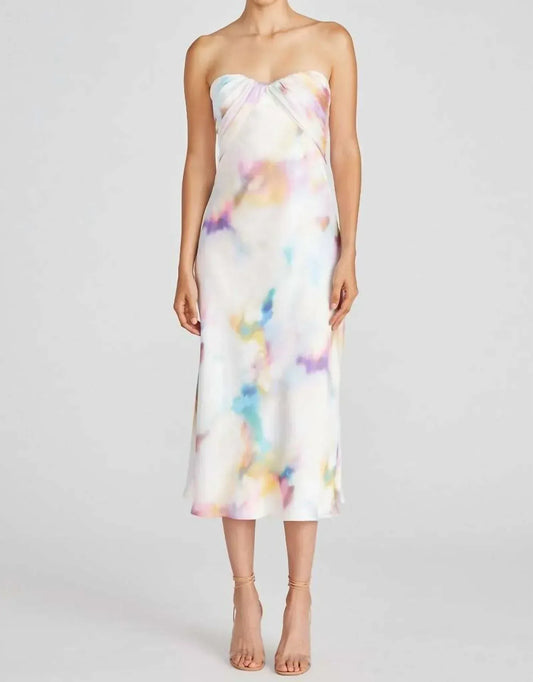 ML Monique Lhuillier - Women's Annika Satin Midi Dress - Rack Hunt