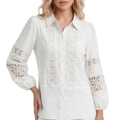 Crochet Lace Collared Blouse