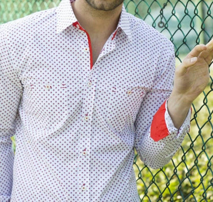Digital Print Long Sleeve Shirt With Pockets