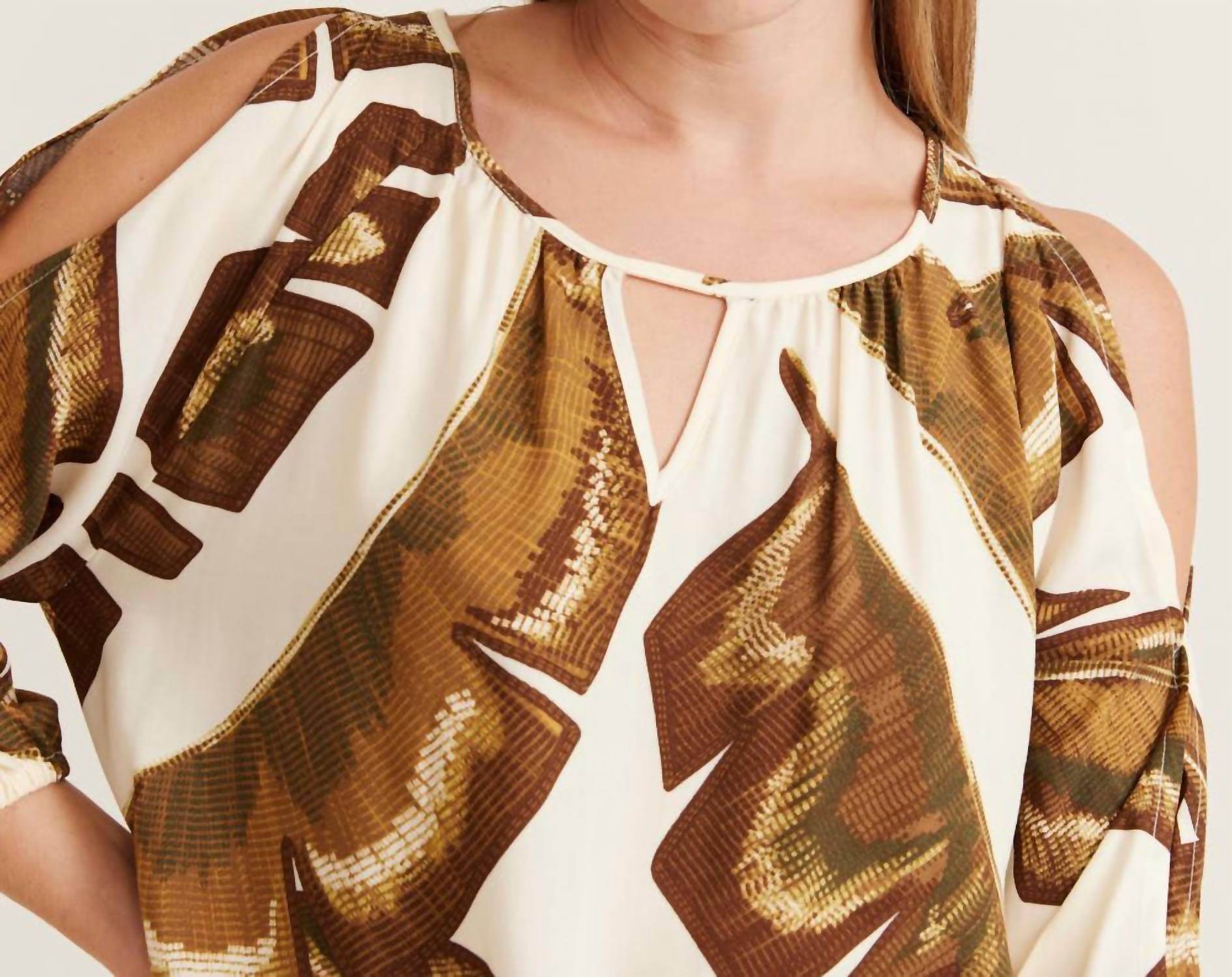 Zinzane - Banana Leaf Peasant Top - Rack Hunt -