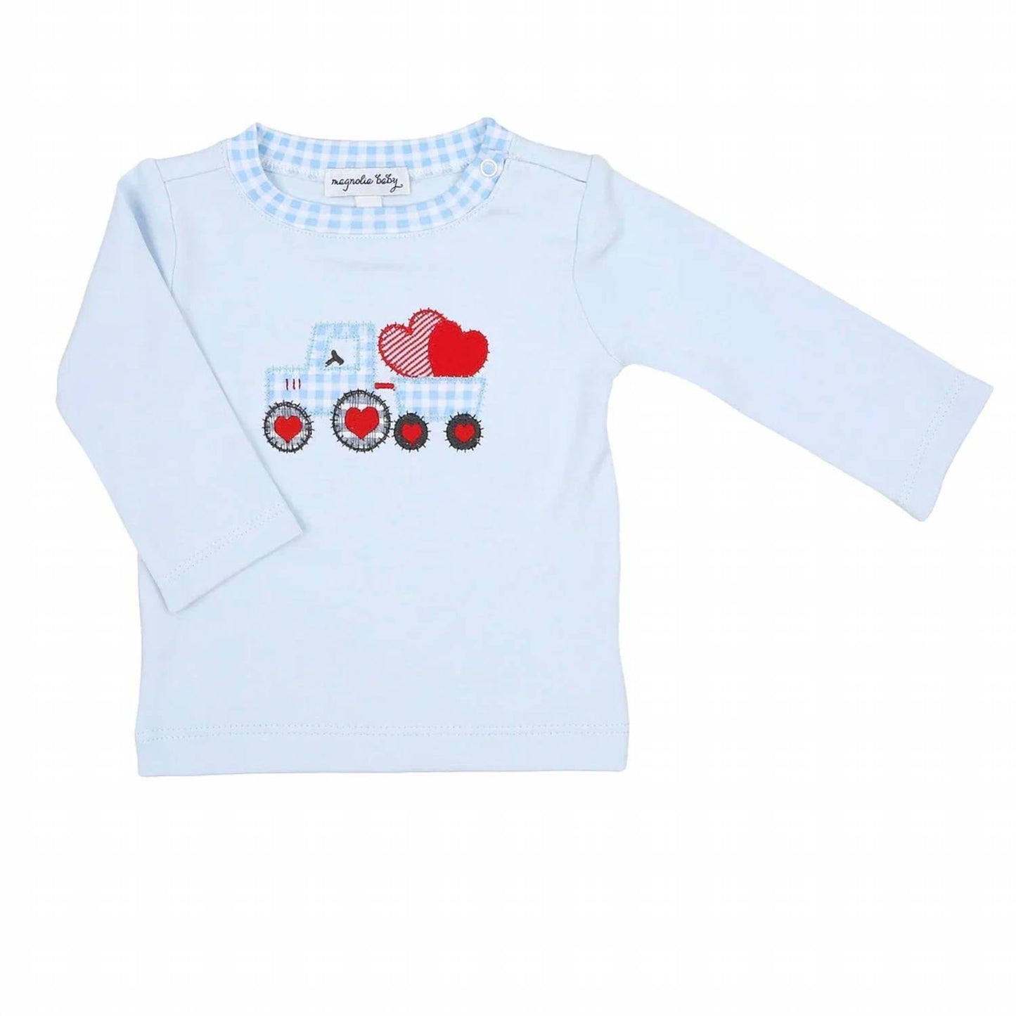 Kids' Tractor-full Of Love Applique Long Sleeve T-shirt