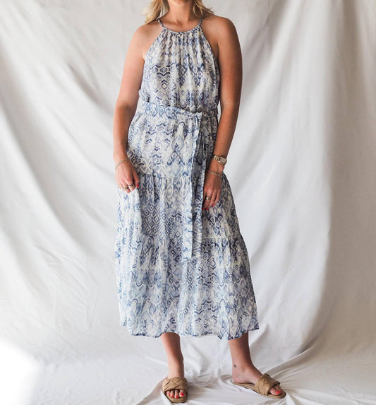 Textured Halter Midi Dress