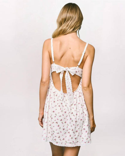 Ditsy Button Front Mini Dress