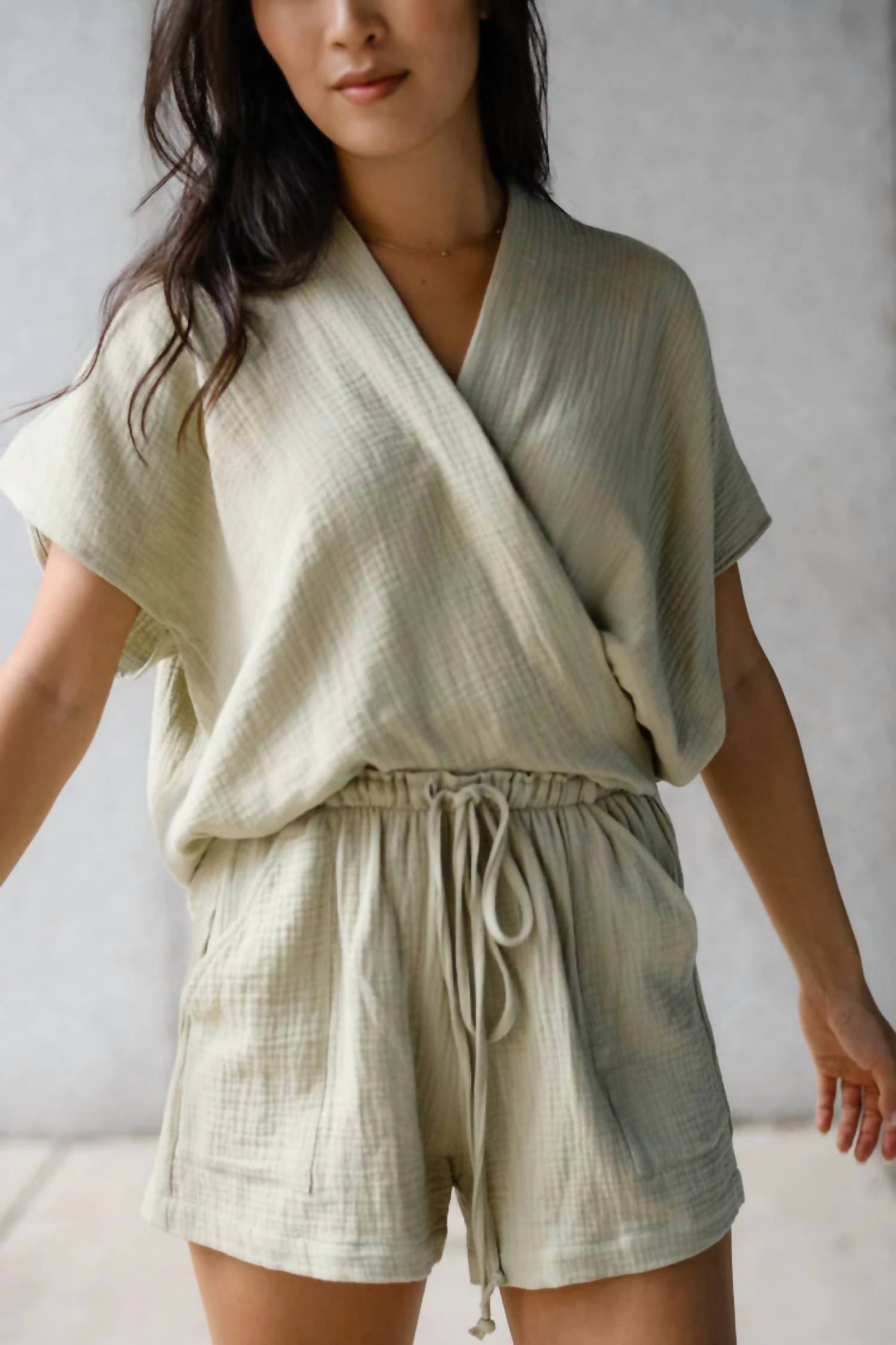 Cotton Gauze Drawstring Shorts