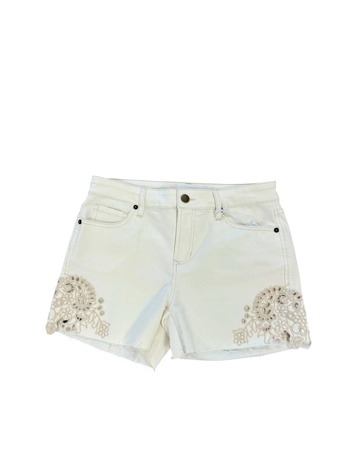 Women's Side Embroidery Mid-Rise Short