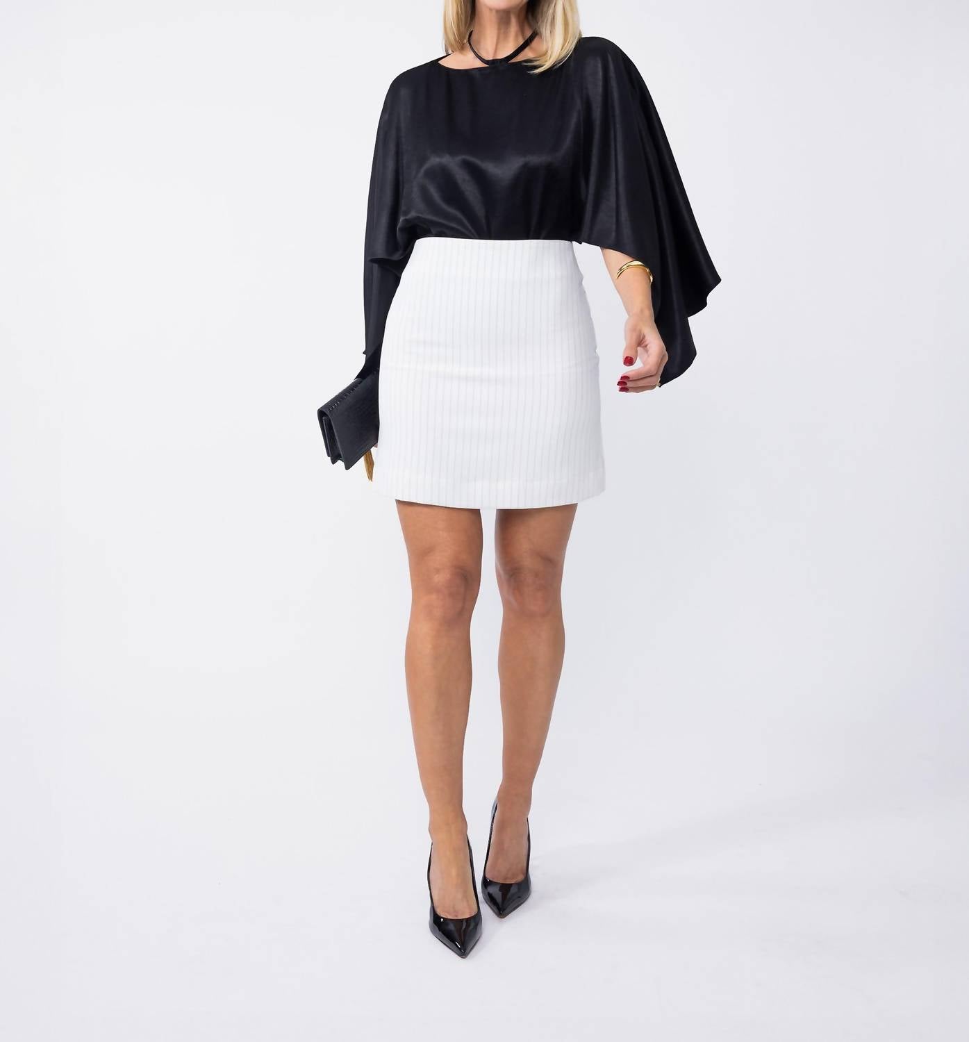 Line Striped Mini Skirt