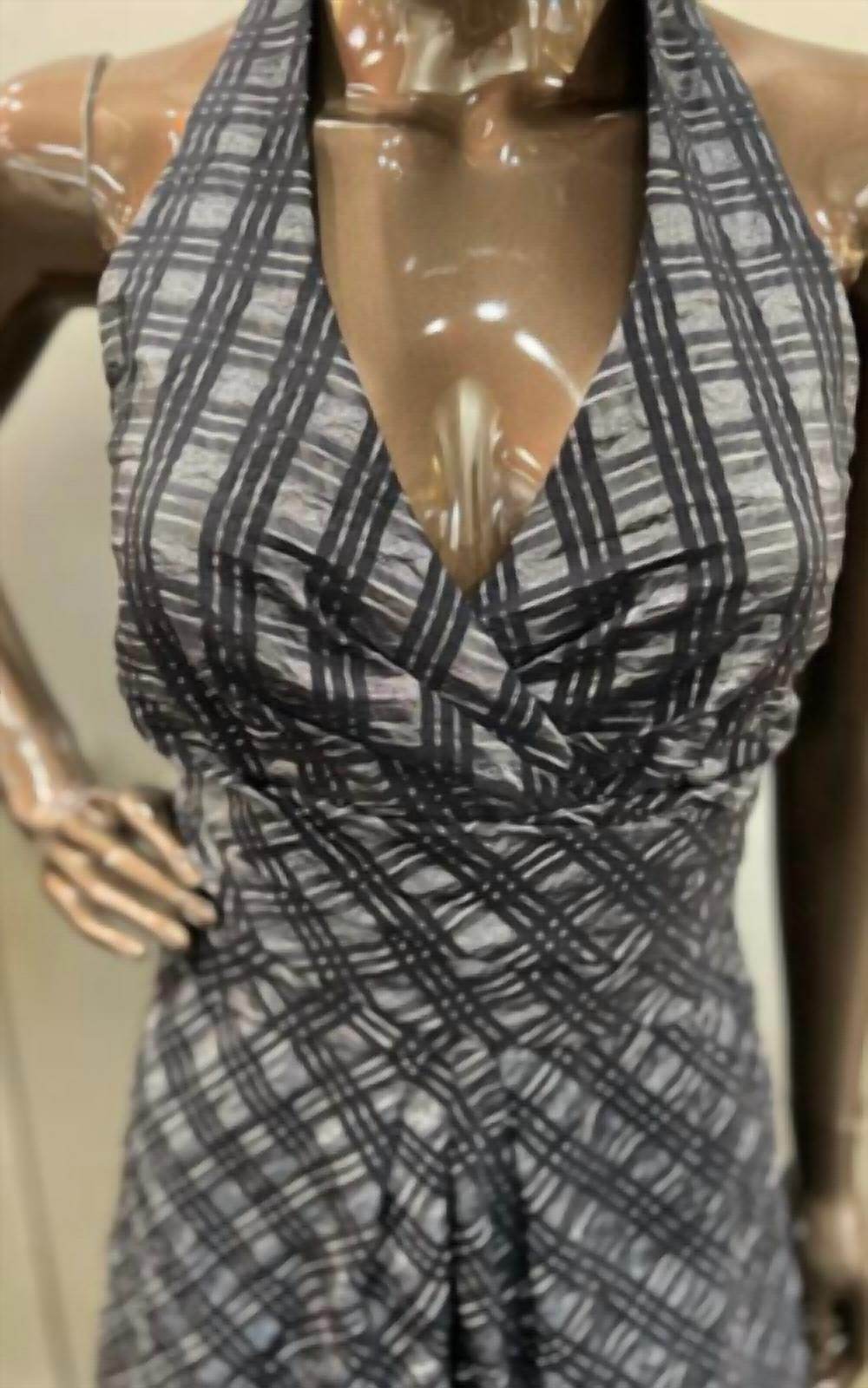 Donna Ricco - Taffeta Plaid Halter Cocktail Dress - Rack Hunt