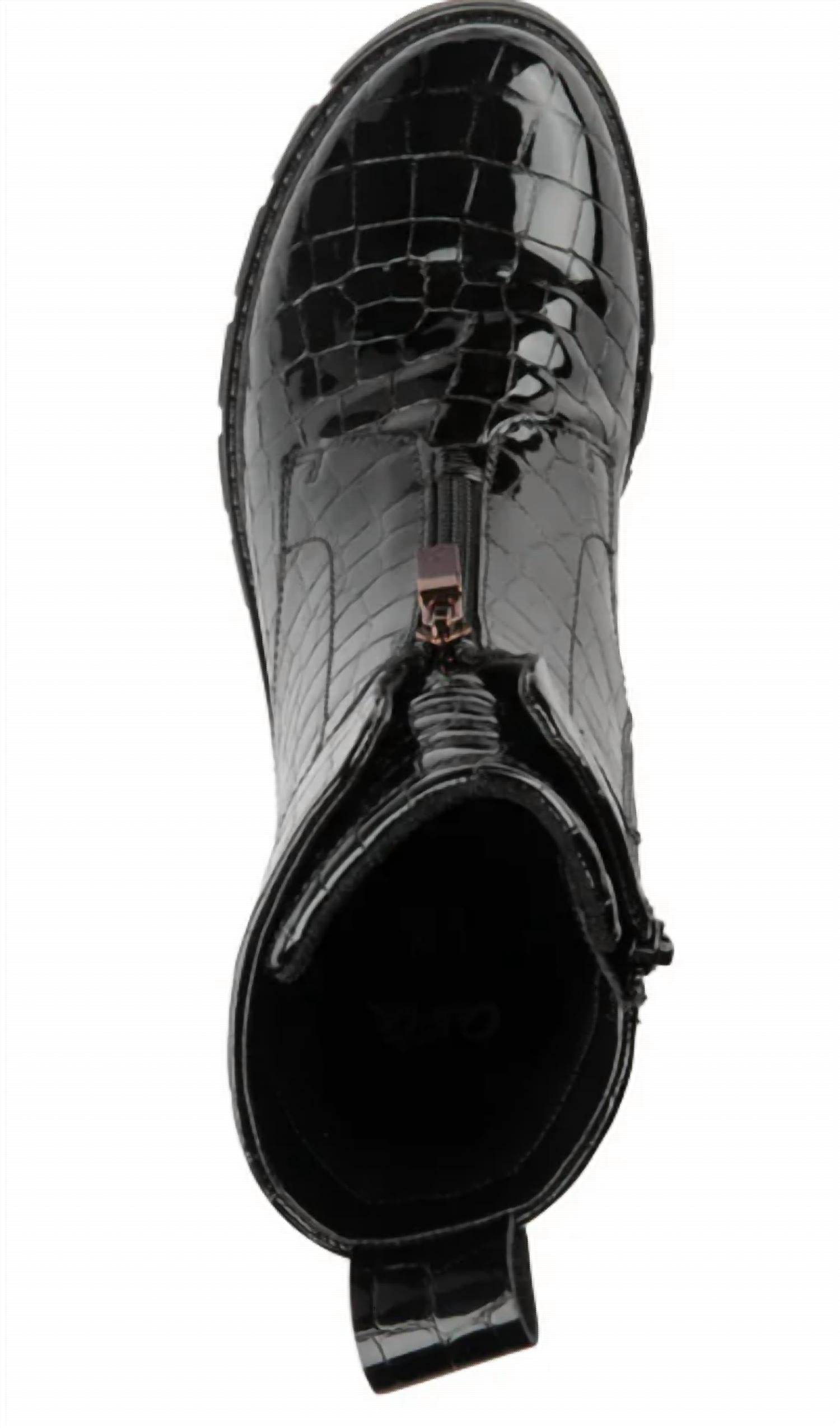 Ara Shoes - Women's Deon Croco Patent Leather Boot - Rack Hunt