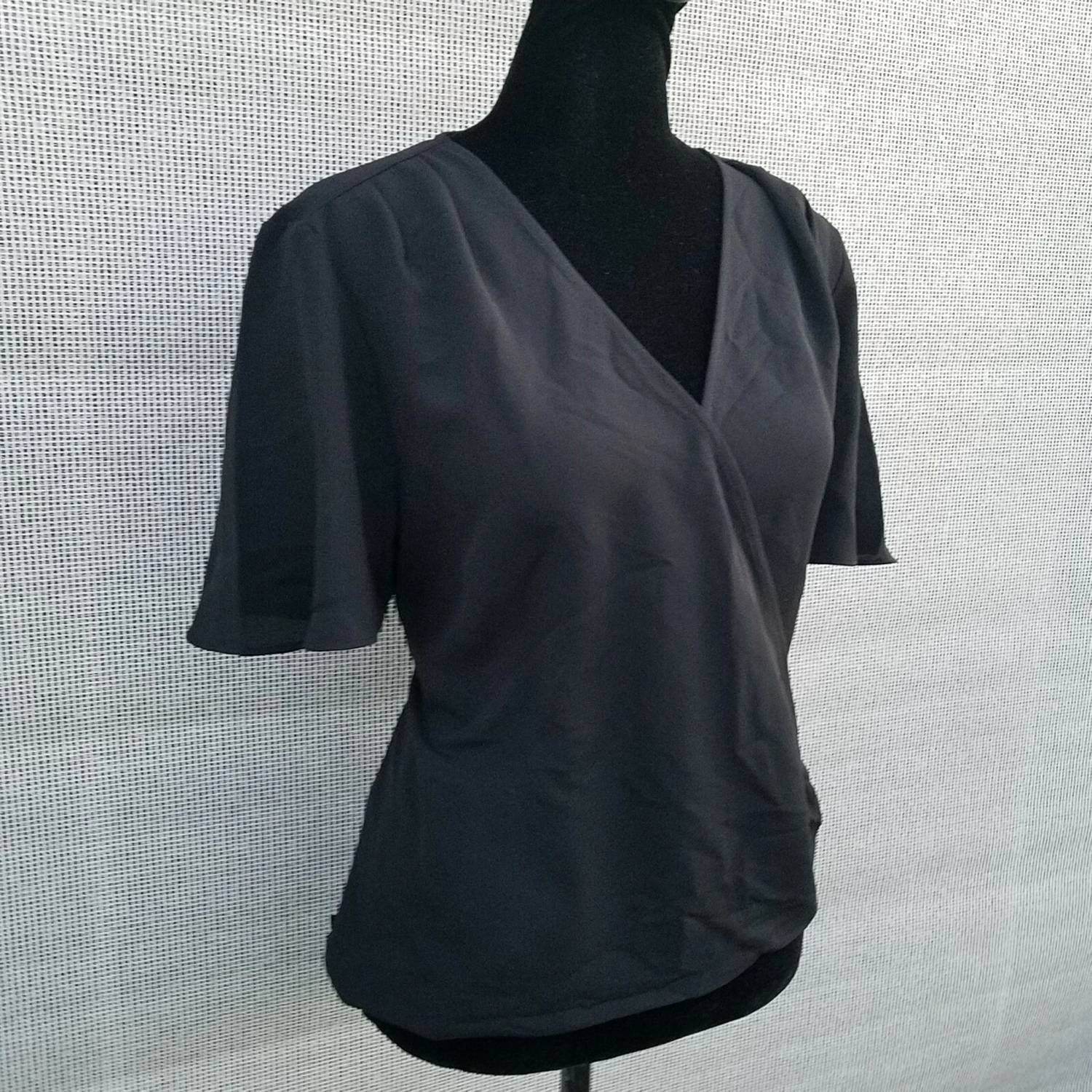 Alfani - Women's Short Sleeve V-neck Pleated Top - Rack Hunt -