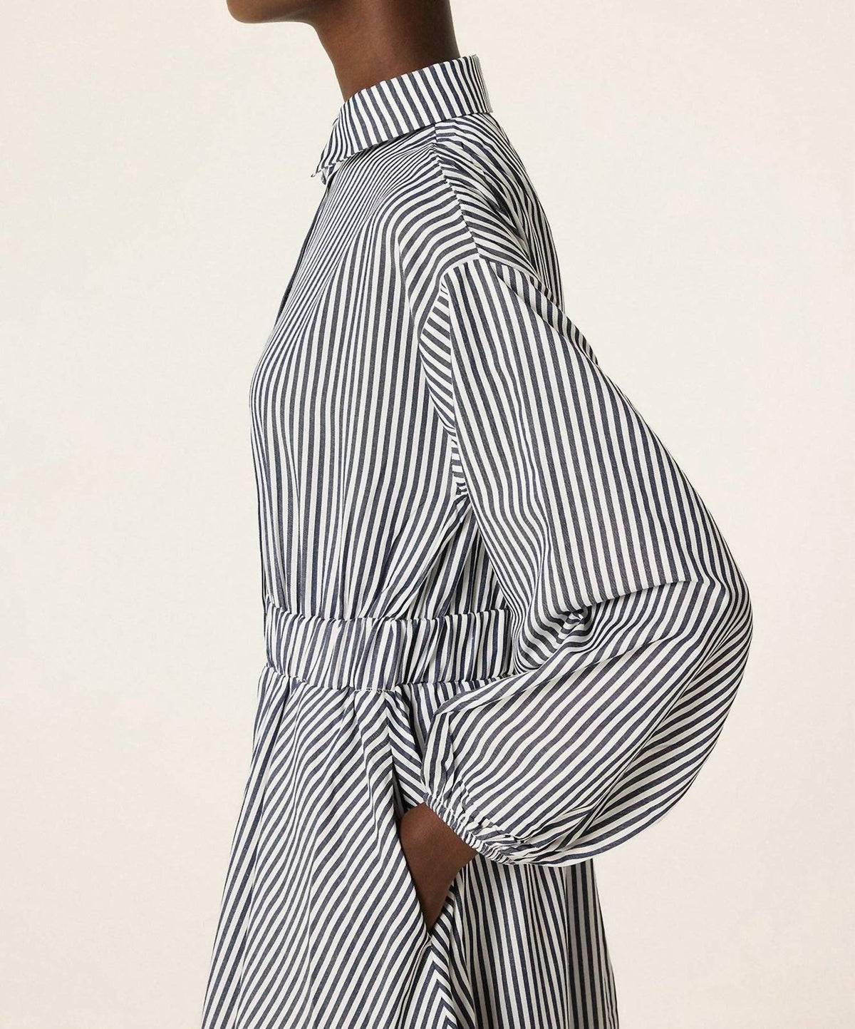 Striped Poplin Maxi Dress