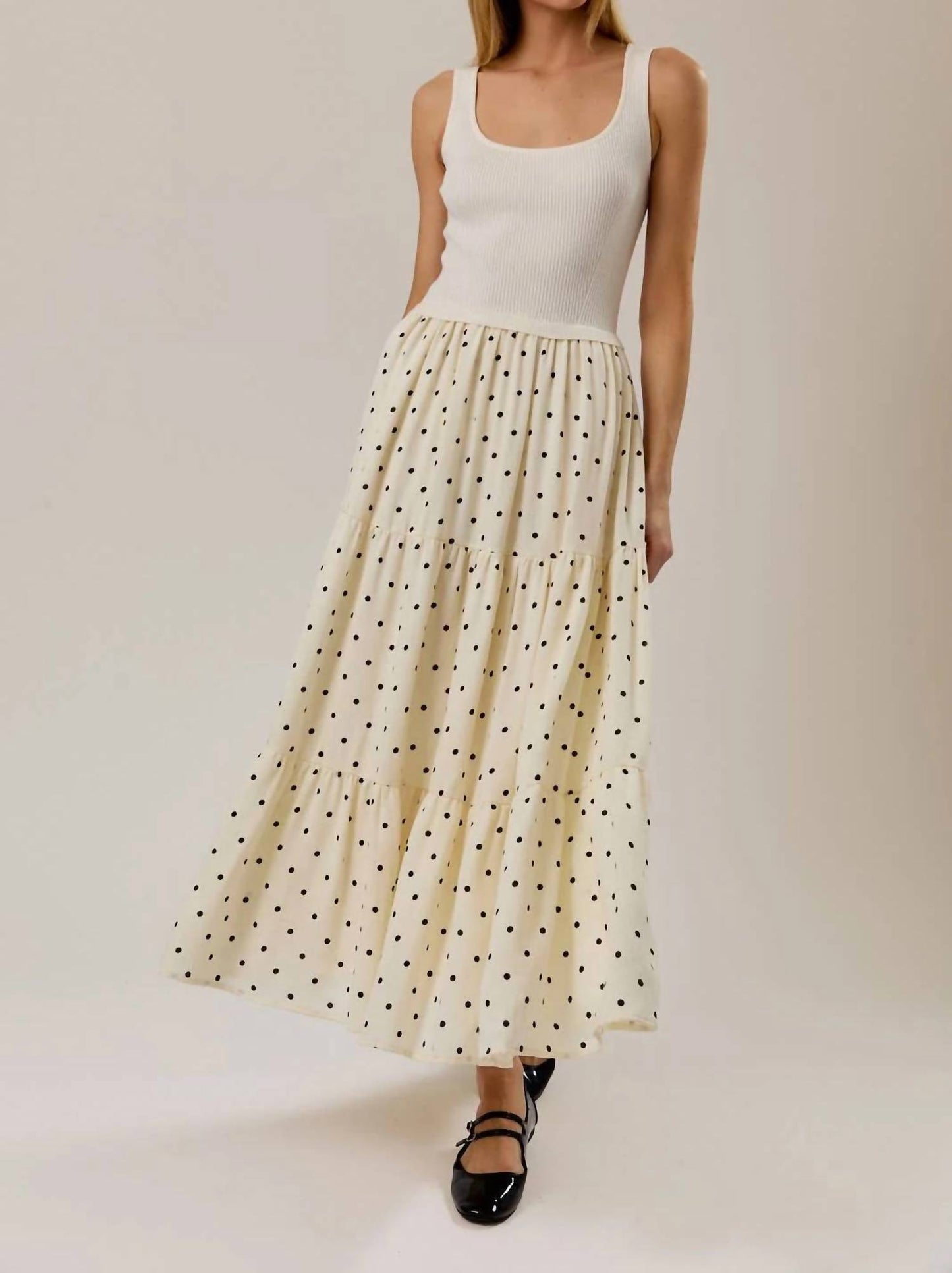 Mixed Media Dotted Dress