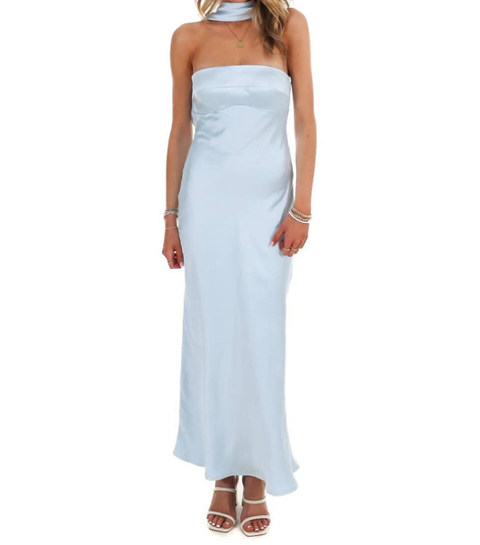 Caught My Eye Halter Satin Maxi Dress