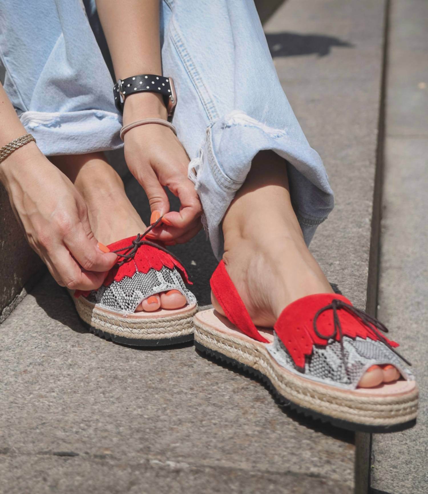 Numa by Spanians - Women's Fringes Wedge Sandal Narrow - Rack Hunt -