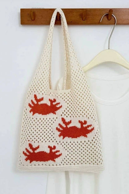 Women's Ocean Theme Crochet Tote Beach Bag